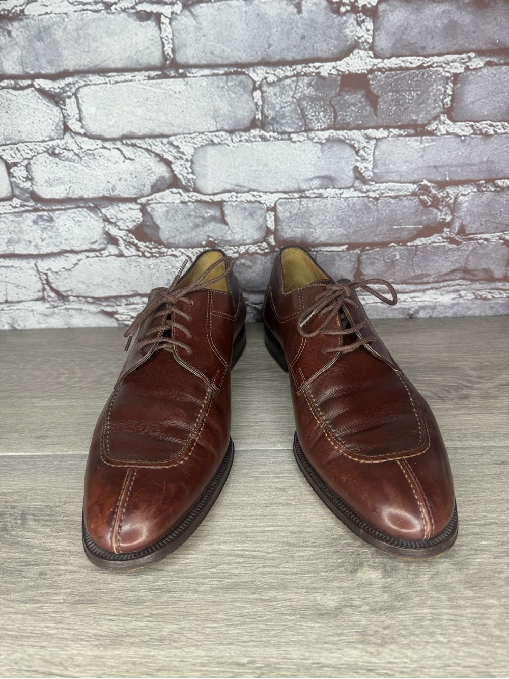Bally Carillo Brown Leather Lace Up Oxfords dress shoes men sz 9.5D US/43EU